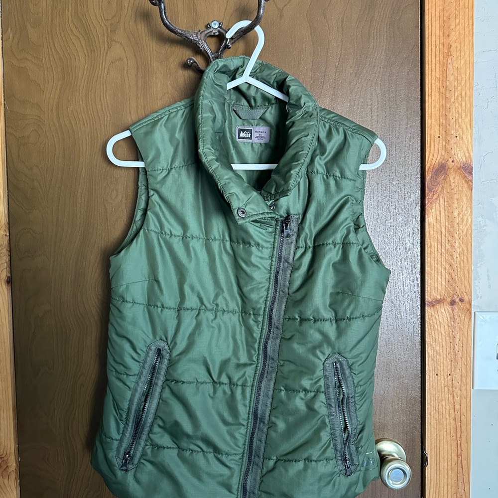 REI Olive Quilted Vest